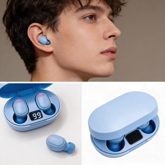 Wearing Ollybuds Bluetooth