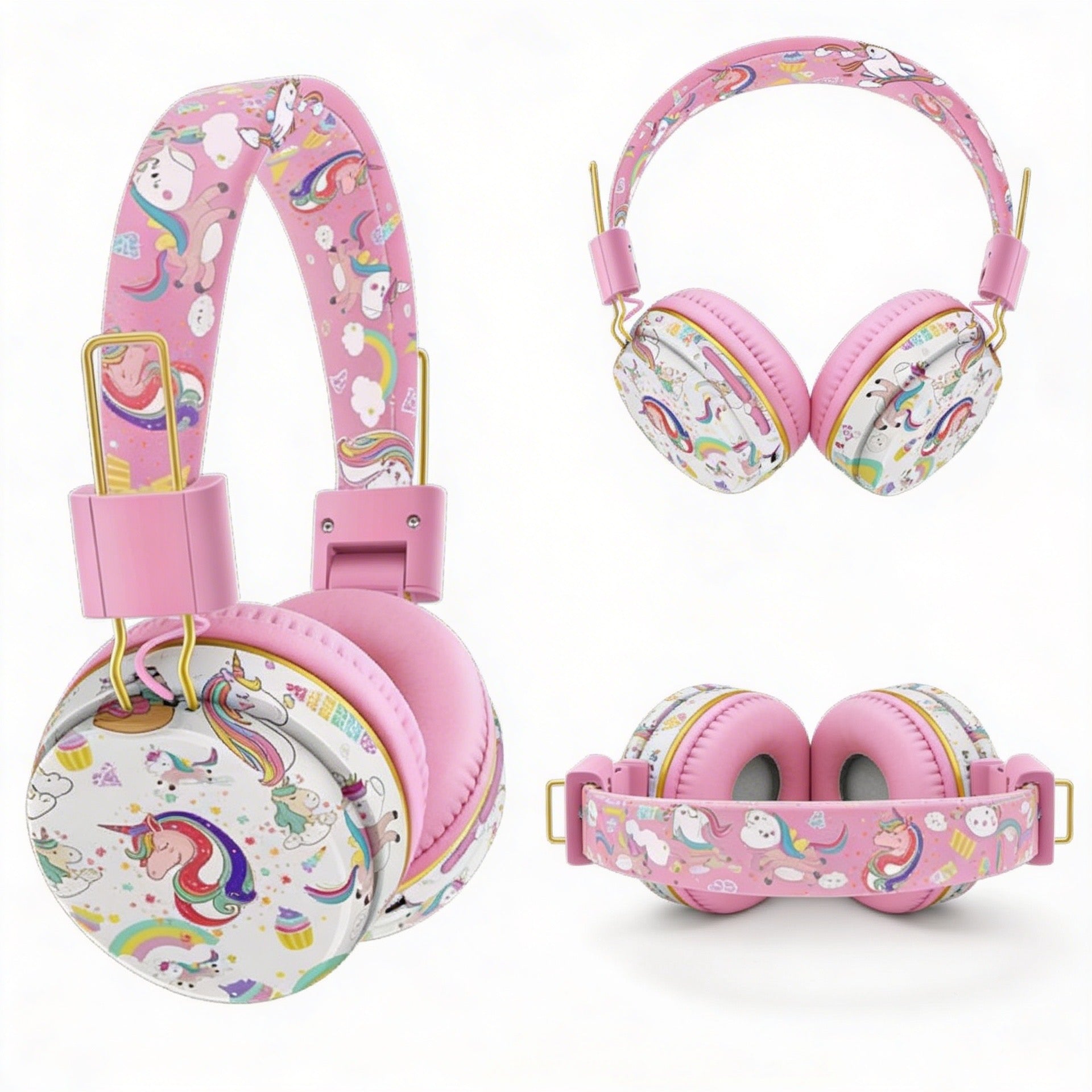 Dino corn audio pink headband close up