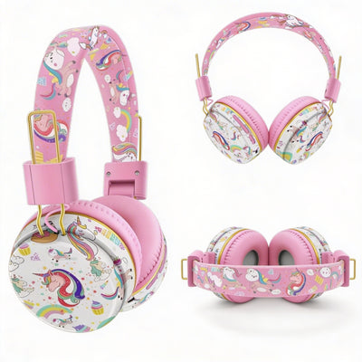 Dino corn audio pink headband close up