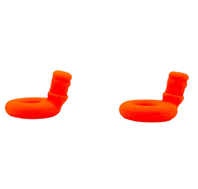 Two orange Ollybuds  on a white background